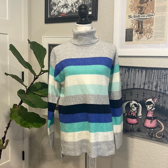 Talbots striped turtleneck sweater - Picture 1 of 8